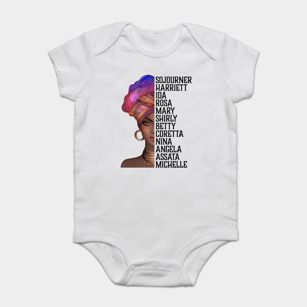 Celebrate Powerful Black Women Who Inspire, Black History, African American Baby Bodysuit by UrbanLifeApparel